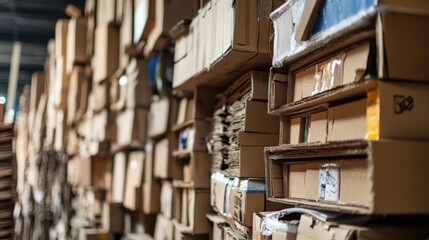 Obraz premium Warehouse Cardboard Boxes Storage Inventory Logistics