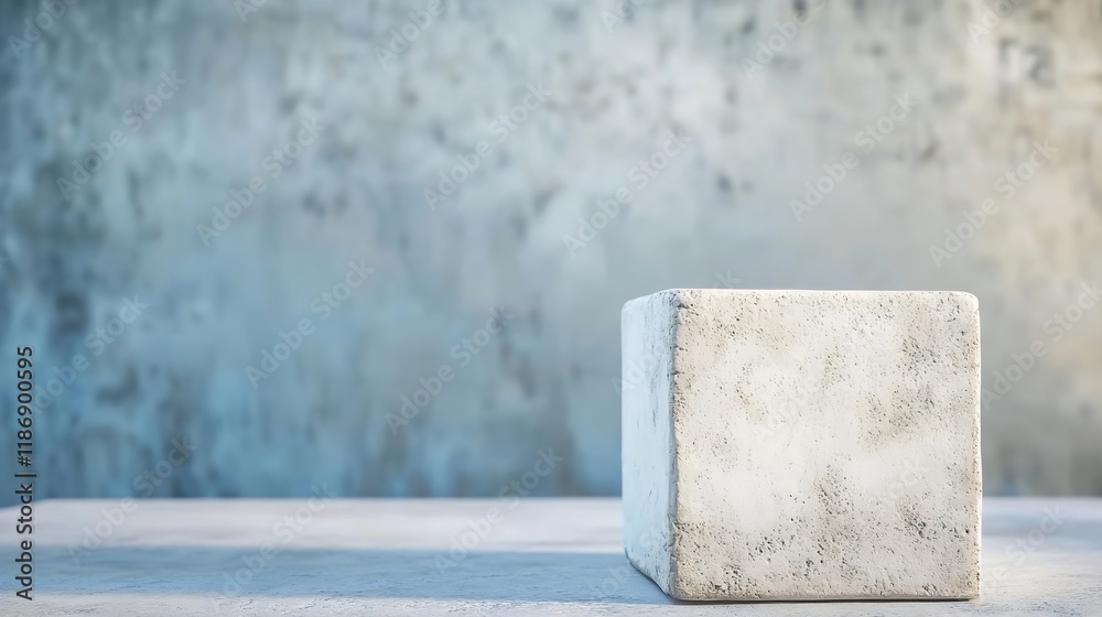 Leinwandbilder minimalist concrete cube on textured surface in stylish modern space : generative ai