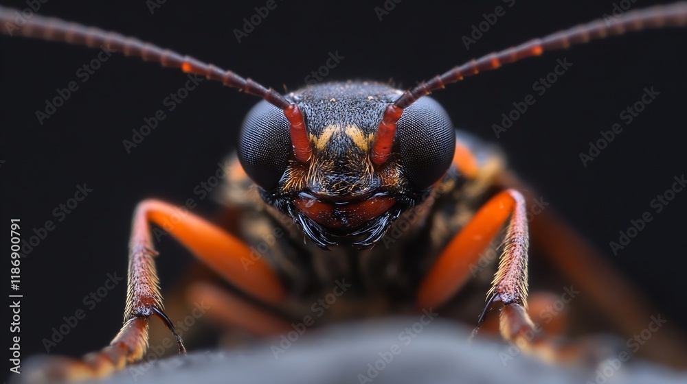 Poster Macro Shot of an Insect Displaying Intricate Exoskeleton Patterns : Generative AI