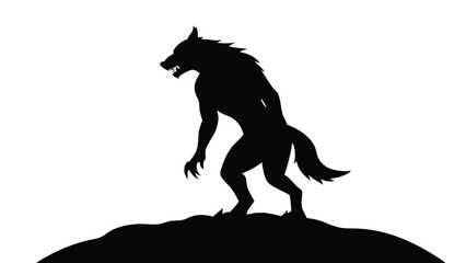 Fototapeta premium Full Moon and Werewolf Howling
