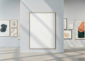 An image of a White Frame in a Art Gallery