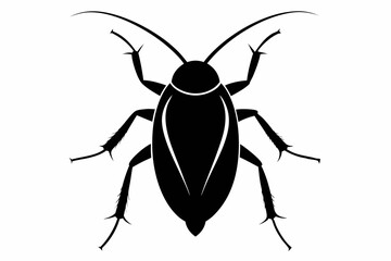 cockroach silhouette line art vector illustration with a white background
