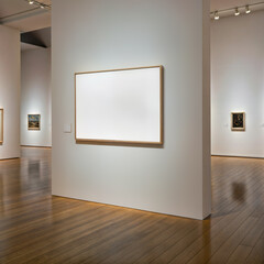 An image of a White Frame in a Art Gallery
