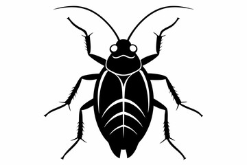 cockroach silhouette line art vector illustration with a white background