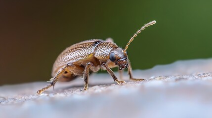 CloseUp of Macro Beetle on Brown Surface with Detailed Texture : Generative AI