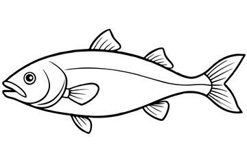 cod silhouette line art vector illustration with a white background