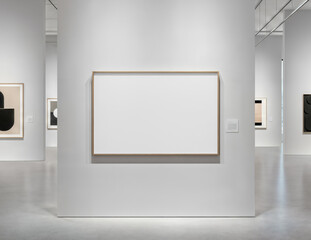 An image of a White Frame in a Art Gallery