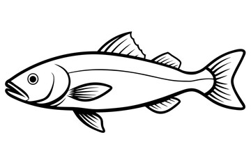 cod silhouette line art vector illustration with a white background