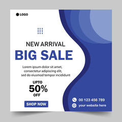 Fashion sale social media post design template.