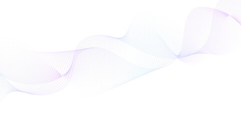 White wave curve lines banner background design. Abstract soft wave lines dynamic flowing purple and blue isolated background. Vector Illustration of the pink pattern of lines. stripes on white.