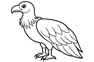 condor silhouette line art vector illustration with a white background