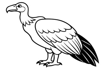 condor silhouette line art vector illustration with a white background