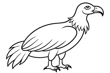 Obraz premium condor silhouette line art vector illustration with a white background