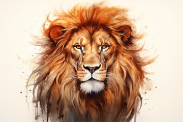 Wild and Majestic Leo Zodiac Illustration Featuring a Lion Head in Astrology Art
