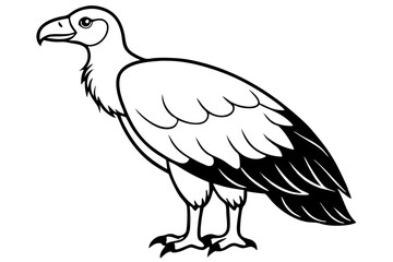 condor silhouette line art vector illustration with a white background