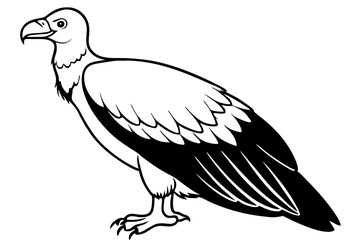 condor silhouette line art vector illustration with a white background