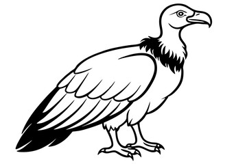 Fototapeta premium condor silhouette line art vector illustration with a white background