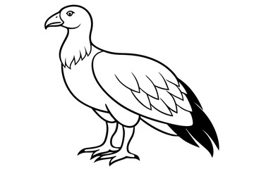 Obraz premium condor silhouette line art vector illustration with a white background