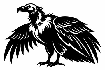 condor silhouette line art vector illustration with a white background
