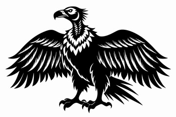 Obraz premium condor silhouette line art vector illustration with a white background