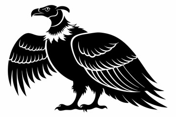 condor silhouette line art vector illustration with a white background