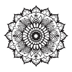 Detailed Mandala Art with Symmetrical Floral Patterns