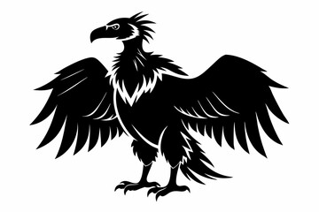 Obraz premium condor silhouette line art vector illustration with a white background