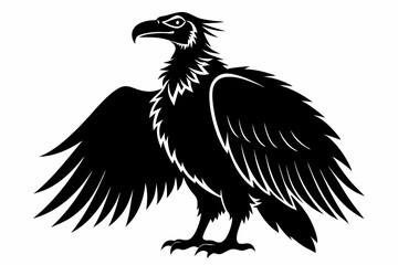 condor silhouette line art vector illustration with a white background