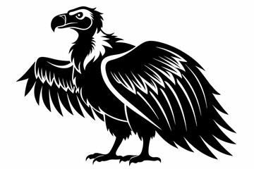 condor silhouette line art vector illustration with a white background