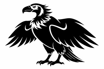 Obraz premium condor silhouette line art vector illustration with a white background