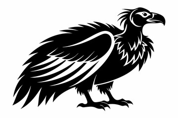 Obraz premium condor silhouette line art vector illustration with a white background