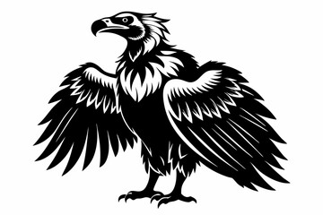 condor silhouette line art vector illustration with a white background