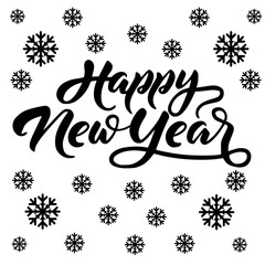 set of christmas icons | happy new year text vector