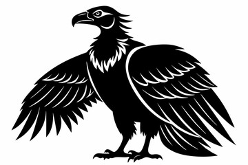 condor silhouette line art vector illustration with a white background