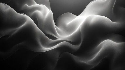Obraz premium A flowing abstract design in shades of black and white, evoking movement and fluidity.