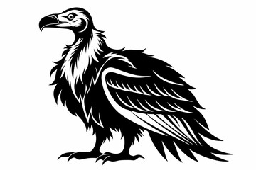 condor silhouette line art vector illustration with a white background