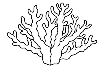 coral silhouette line art vector illustration with a white background
