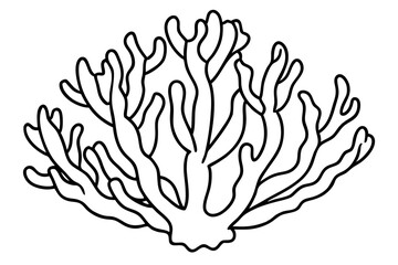 coral silhouette line art vector illustration with a white background