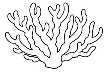 Obraz premium coral silhouette line art vector illustration with a white background