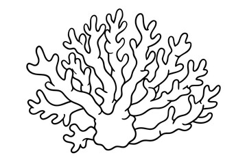 coral silhouette line art vector illustration with a white background