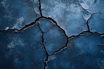 Cracked dark surface reveals texture and patterns, showcasing natural wear and age over time