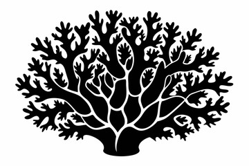 Fototapeta premium coral silhouette line art vector illustration with a white background