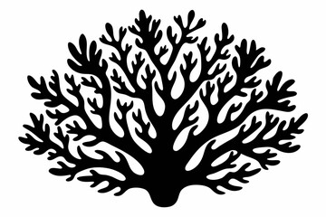 coral silhouette line art vector illustration with a white background