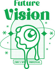 Futuristic Graphic Design with a Large Green Eye