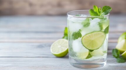 Invigorating Mint and Lime Infused Sparkling Water for Refreshing Hydration Ideas : Generative AI