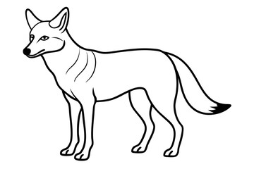 coyote silhouette line art vector illustration with a white background