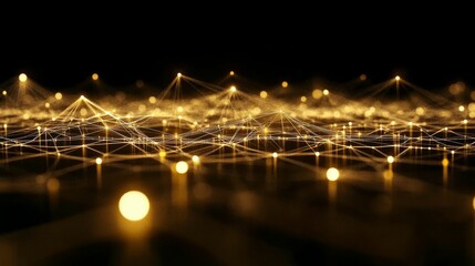 A high-energy data science background with glowing data connections, 3D visualizations, and algorithmic shapes, perfect for big data and data analytics presentations.
