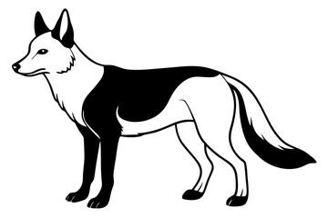 coyote silhouette line art vector illustration with a white background
