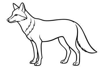 coyote silhouette line art vector illustration with a white background