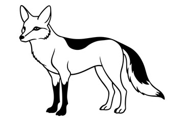 coyote silhouette line art vector illustration with a white background
